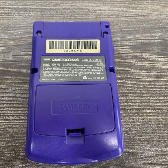 Nintendo Game Boy Color CGB-001 Grape Purple OEM Tested Works - Picture 7 of 10